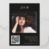 Invitation En Aluminium Monogramme Gold moderne tout en un Mariage (Verso)