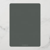 Invitation En Aluminium Monogramme gris-vert + Laurel Wreath Graduation (Verso)