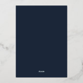 Invitation En Aluminium Monogramme moderne Dusty Blue Gold (Verso)