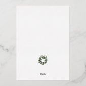 Invitation En Aluminium Monogramme moderne Eucalyptus Mariage de couronne (Verso)