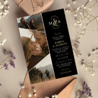 Monogramme noir élégant Mariage de photos asymétri