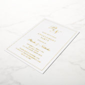 Invitation En Aluminium Monogramme officiel Elegant Engagement Party Gold (Rotation)