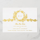Invitation En Aluminium Monogramme photo classique classique Mariage or (Recto)