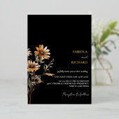 Invitation En Aluminium Monogramme photo Fleur sauvage Mariage (Debout devant)