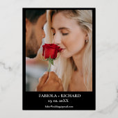 Invitation En Aluminium Monogramme photo Fleur sauvage Mariage (Verso)