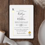 Invitation En Aluminium Monogramme Playcard Mariage Real Gold Foil<br><div class="desc">Celebrate in style with these stylish and very trendy wedding invitations. This design is easy to personalize with your special event wording and your guests will be thrilled when they receive these fabulous invites. The cover photo has been designed using resources from Freepik.com</div>