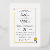 Invitation En Aluminium Monogramme Playcard Mariage Real Gold Foil (Recto)