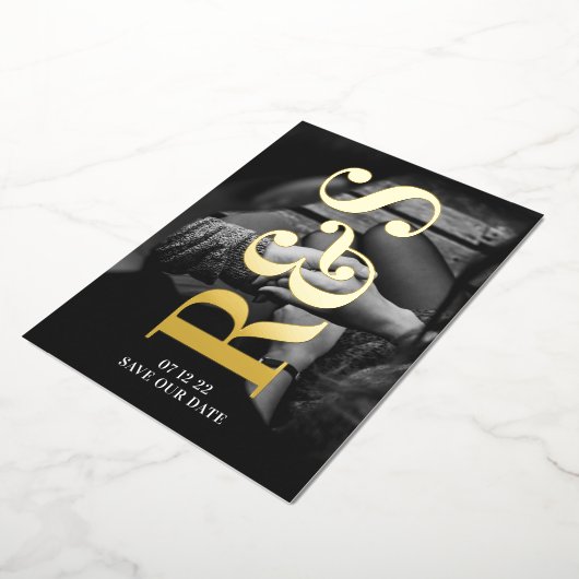 Invitation En Aluminium Monogramme Purple Fall Enregistrer La Date (Rotation)