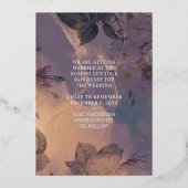 Invitation En Aluminium Monogramme Purple Fall Enregistrer La Date (Verso)