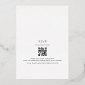 Invitation En Aluminium Monogramme romantique Or et Mariage noir (Verso)