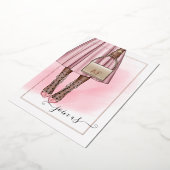 Invitation En Aluminium Monogramme rose or et rose Chic Quinceañera (Rotation)