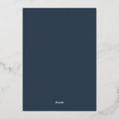 Invitation En Aluminium Monogramme Rose or simple et élégant | bleu marine (Verso)