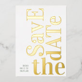 Invitation En Aluminium Monogramme Sage Vert Blanc Enregistrer La Date (Recto)
