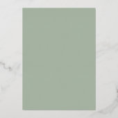 Invitation En Aluminium Monogramme simple Elégant Sage Green Mariage Gold (Verso)