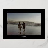 Invitation En Aluminium Monogramme traditionnel Noir Crest Mariage classiq (Verso)