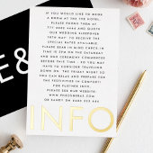 Invitation En Aluminium Monogramme ultra moderne 2 x Info Détails OR