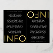 Invitation En Aluminium Monogramme ultra moderne 2 x Info Détails OR (Devant)