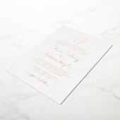 Invitation En Aluminium Monogramme Wreath Élégant tout en un or Mariage (Rotation)