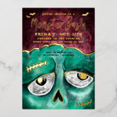 Invitation En Aluminium Monster Bash Fun Éffrayant Zombie Halloween (Recto)