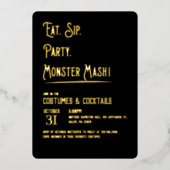 Invitation En Aluminium Monster Mash Halloween (Recto)