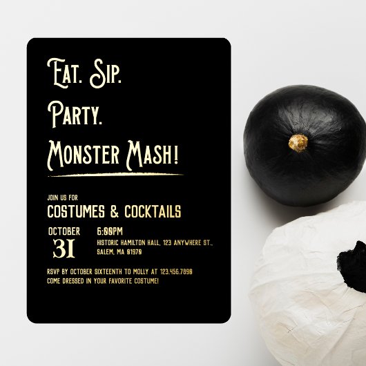 Invitation En Aluminium Monster Mash Halloween