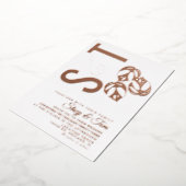 Invitation En Aluminium Monstera feuille d'esperie Mariage pressé (Rotation)