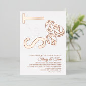 Invitation En Aluminium Monstera feuille d'esperie Mariage pressé (Debout devant)