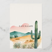 Invitation En Aluminium Montagnes Rustiques | Mariage du désert (Verso)