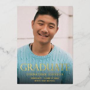 Invitation En Aluminium Mood Photo Graduation Party Vertical 