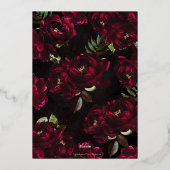 Invitation En Aluminium Moody Burgundy Floral Peonies Wedding (Verso)