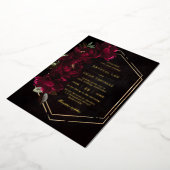 Invitation En Aluminium Moody Burgundy Floral Peonies Wedding (Rotation)