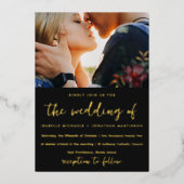 Invitation En Aluminium Moody Floral Photo Mariage (Recto)