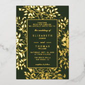 Invitation En Aluminium Moody Forest Botanical Gold Mariage classique mode (Recto)