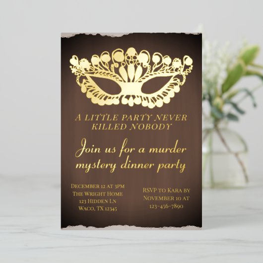 Invitation En Aluminium Moody Murder Mystery Diner Party (Debout devant)