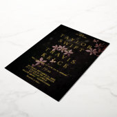 Invitation En Aluminium Moody Purple Blooms | Mariage Motif noir Foil (Rotation)