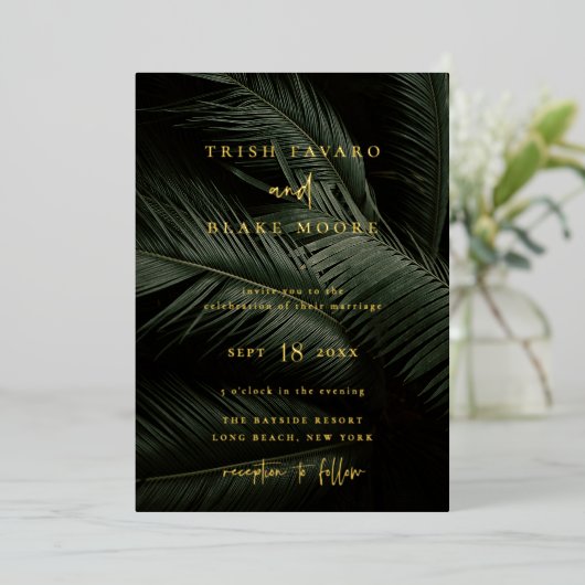 Invitation En Aluminium Moody Tropics Mariage (Debout devant)