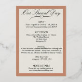 Invitation En Aluminium Moonflower blanc cassé, large doré rose (Verso)