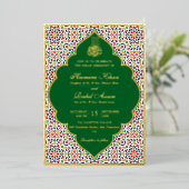 Invitation En Aluminium Moroccan Mosaic Terracotta Stones Islamic Wedding  (Debout devant)