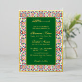 Invitation En Aluminium Moroccan Mosaic Terracotta Stones Islamic Wedding  (Debout devant)