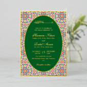Invitation En Aluminium Moroccan Mosaic Terracotta Stones Islamic Wedding  (Debout devant)