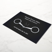 Invitation En Aluminium Mors de filet argenté élégant Monogrammé equestre  (Rotation)