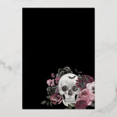 Invitation En Aluminium Mort à mes quarante Crâne gothique floral Annivers (Verso)