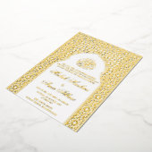 Invitation En Aluminium Mosquée blanche musulmane Mariage musulman blanc (Rotation)