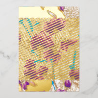 Motif floral vif avec violet et bleu f