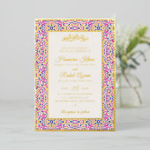 Invitation En Aluminium Motif géométrique turc Mariage islamique (Debout devant)