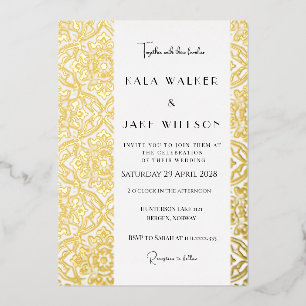 Invitation En Aluminium Motif italien en mosaïque (Retro-Dotted)
