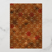 Invitation En Aluminium Motif marocain rouille Sikh Arch Mariage or (Verso)