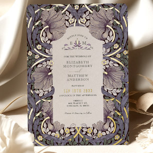Invitation En Aluminium Motif Pimpernel Vintage Lavande William Morris