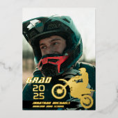 Invitation En Aluminium Motocross 2 Photo Moderne Graduation (Recto)