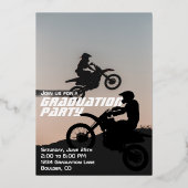 Invitation En Aluminium Motocross 2 Rose de graduation photo Gold (Verso)